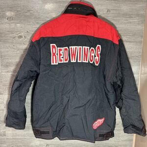 Champion Vintage NHL Detroit Red Wings‎ Logo Embroidered Jacket Large Very Warm
